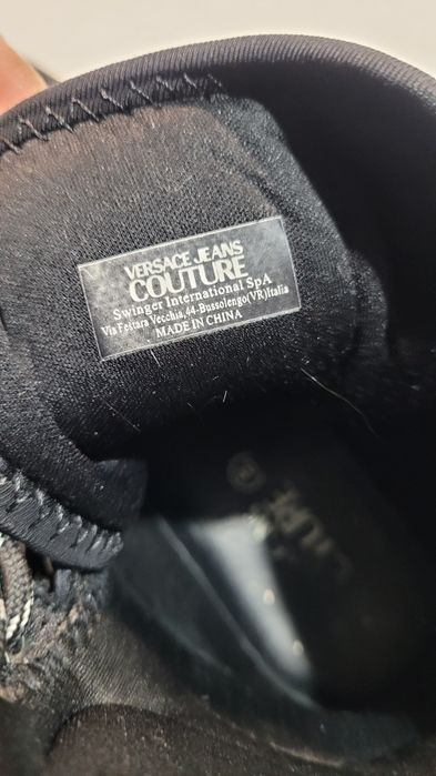 Buty sportowe sneakersy za kostkę czarne Versace Jeans Couture