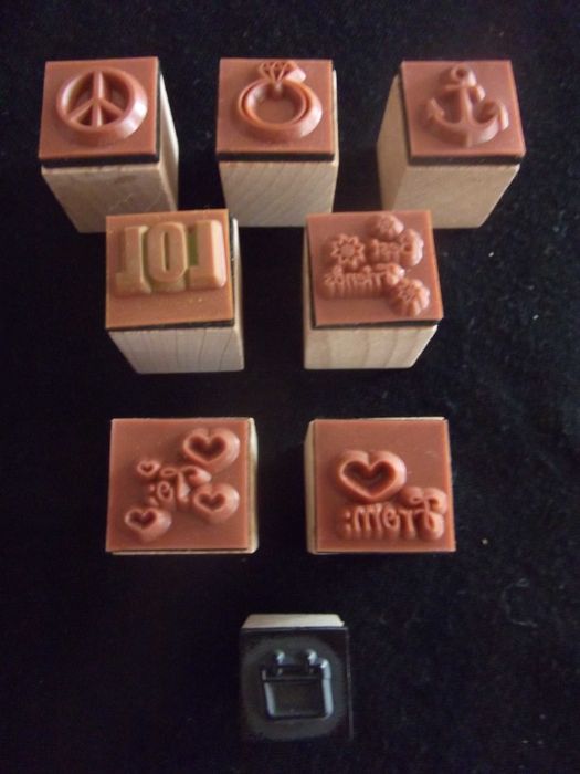 Carimbos em madeira vários motivos / Wooden stamps various motifs
