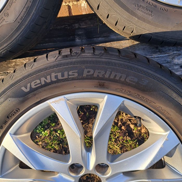Felgi Peugeot 5x108 215/55R17 z oponami letnimi hankook