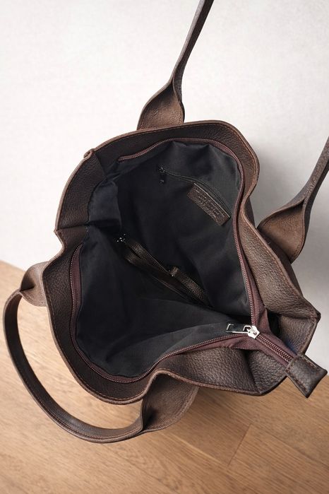 Nowa skórzana torebka zamszowa Laura Biaggi brązowe czekoladowa