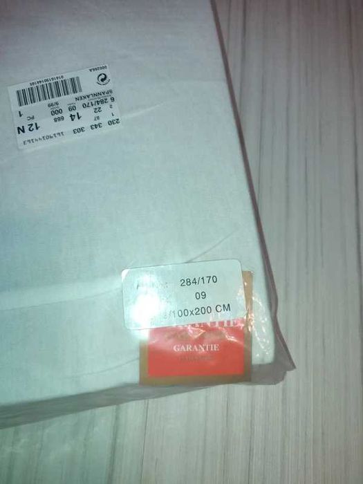 nowy zestaw prześcieradeł białych 100x200