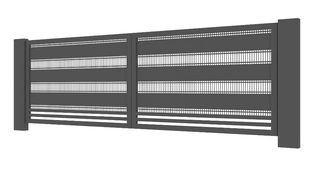Ogrodzenia Ozdobne Panelowe,Palisadowe,Poziome z Blachą