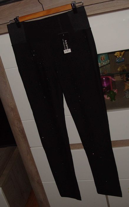 NOWE spodnie -legginsy z błyszczącymi  Kryształkami r. L/XL