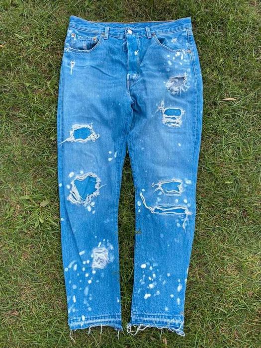 Spodnie męskie jeansy Levis 501 reborn L blue niebieski denim