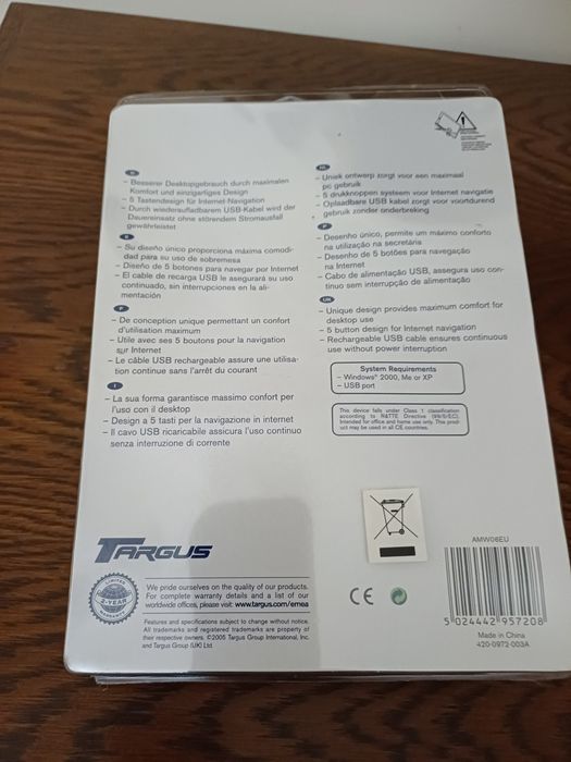 Mysz bezprzewodowa Targus Ergo Mouse.