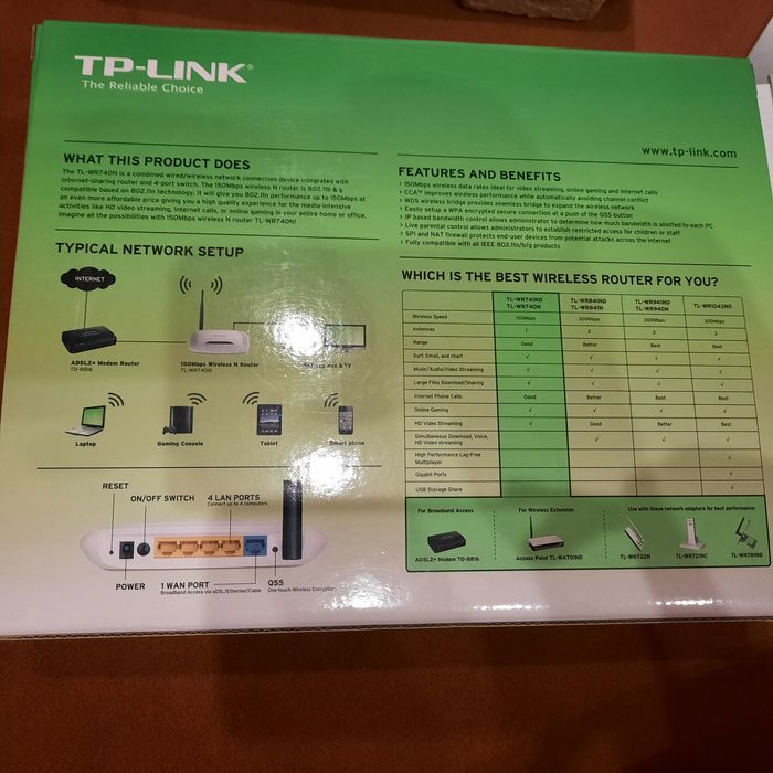 Router TP - LINK 150 mb/s.