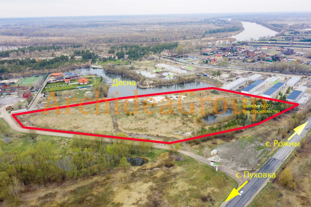Мальовнича  ділянка 4 га в Рожнах з виходом на Десну для  КМ