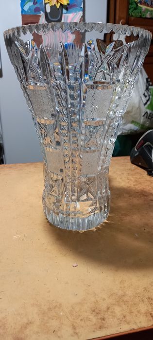 Огромная хрустальная ваза, h-33см, d23-d12