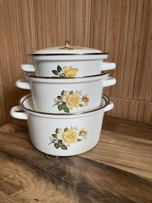 Набор эмалированных кастрюль ссср емальованих кастрюль срср