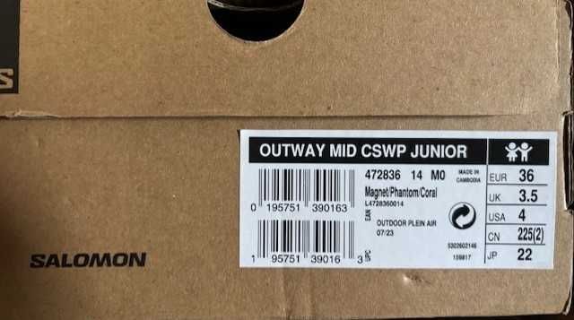 Buty Salomon Outway Mid CSWP unisex rozm 36