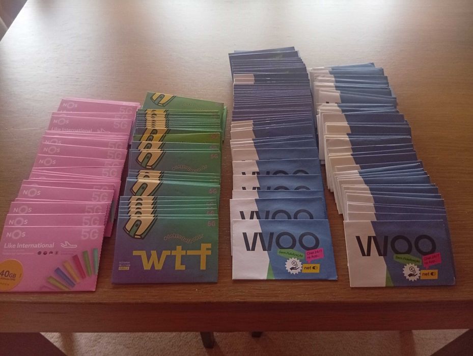 Cartões telefónicos SIM , tarifário WOO , WTF , Nos Like internacional
