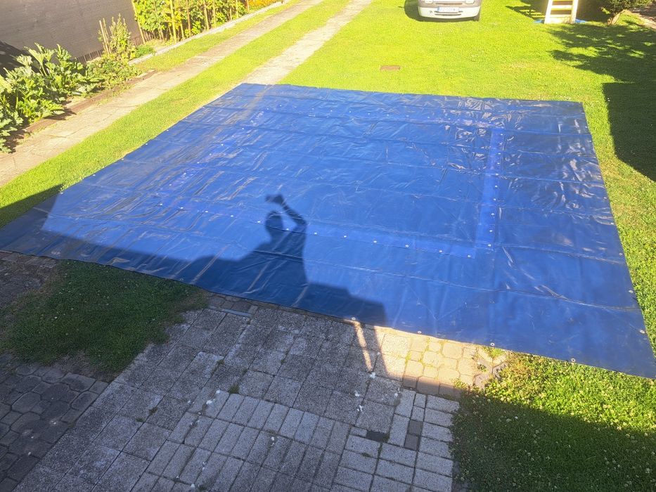 Mocna gruba plandeka 5,7x5,4 używana