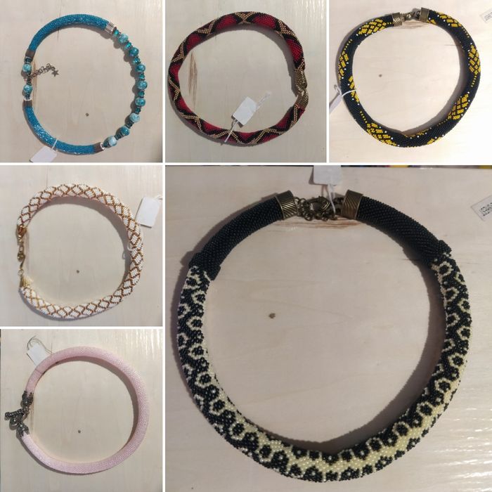 Гердан, браслет, сережки, чокер, кольє-джгут, вироби з бісеру