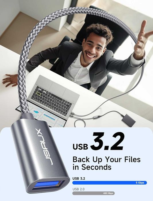 Szybki Kabel Przedłużacz Usb 3 M  Wtyczka Usb A Na Gniazdo A Nylonowy