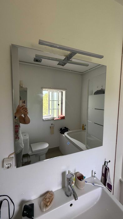 Espelho de casa de banho 80x80 cm com iluminação LED e touch