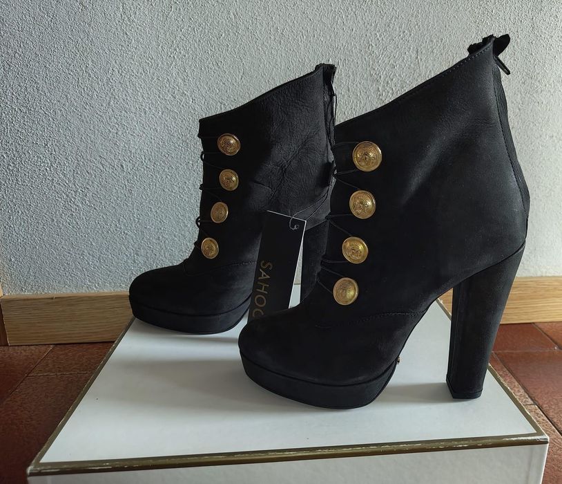 Botas pretas salto alto Sahoco