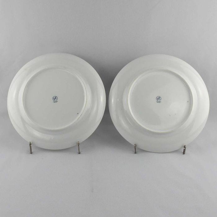 Par de pratos Vista Alegre, decoração Cozinha Velha, cor vermelha