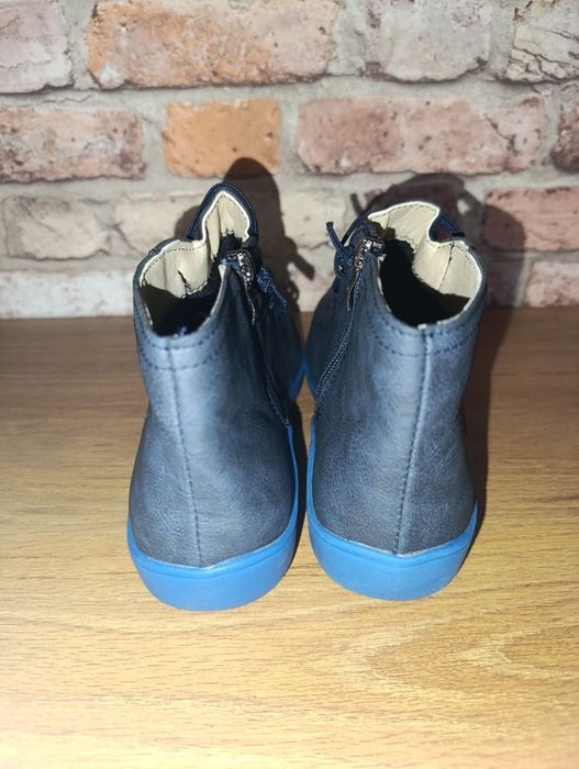 Nowe jesienne botki na płaskiej podeszwie niebieskie jeans roz 36