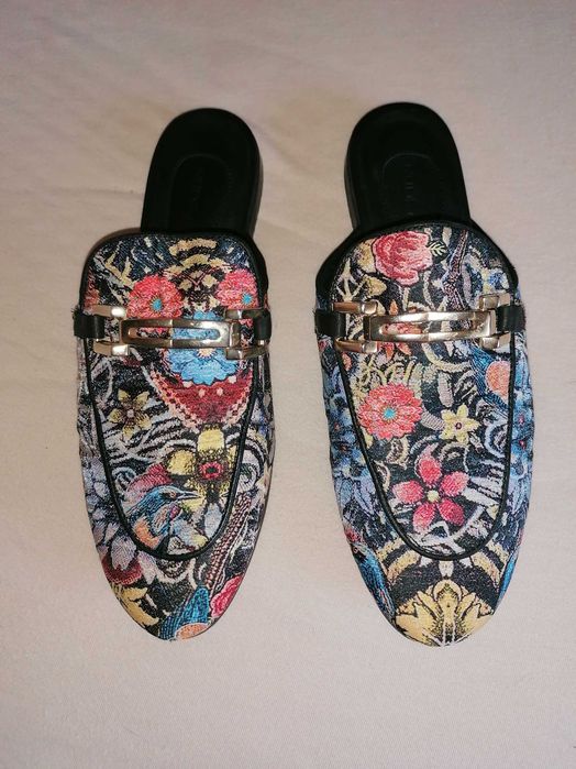 NUDE OF SCANDINAVIA eleganckie skórzane klapki kapcie pantofelki