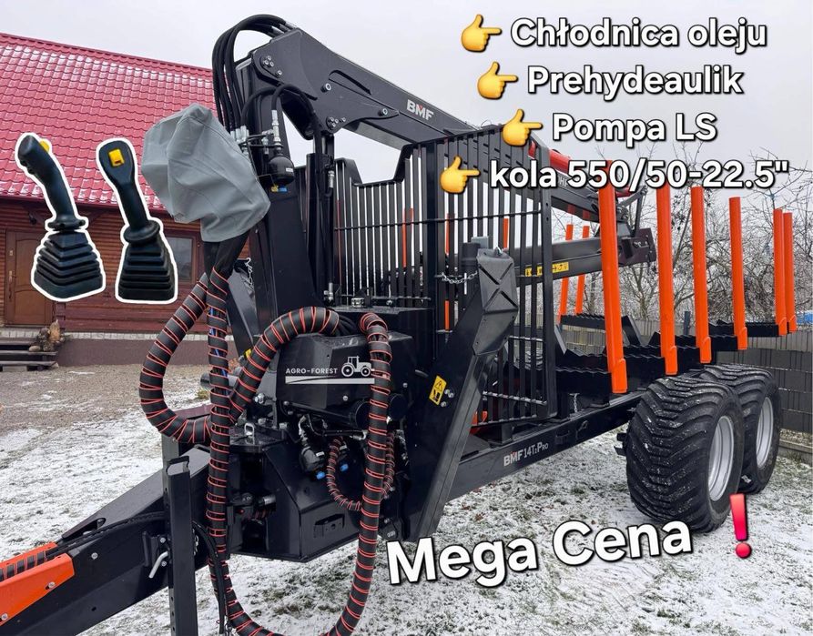 Przyczepa Lesna zrywkowa | LS Pompa- Prehydraulik  BMF14T2 z HDS 750HP