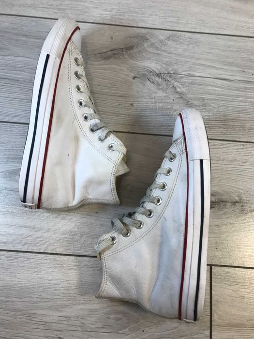 Buty Converse All Star białe skórzane wysokie rozn, 40