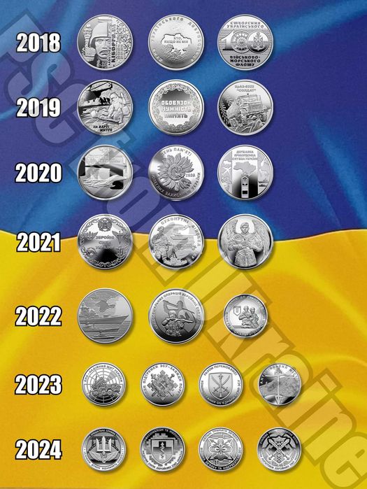 Продам Пам'ятні монети України НБУ 2009-21 РОКУ з колекції 2,5 гривень
