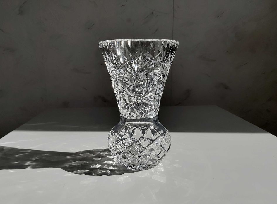 Mały wazon kryształowy kryształ Polska lata 80. PRL - b. dobry stan