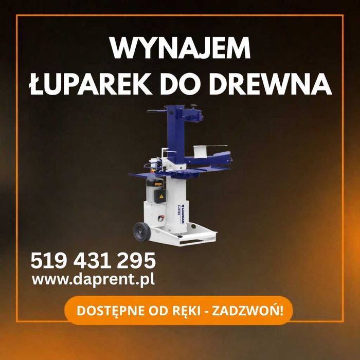 Wynajem łuparek do drewna 8T 230V | Oświęcim | Daprent