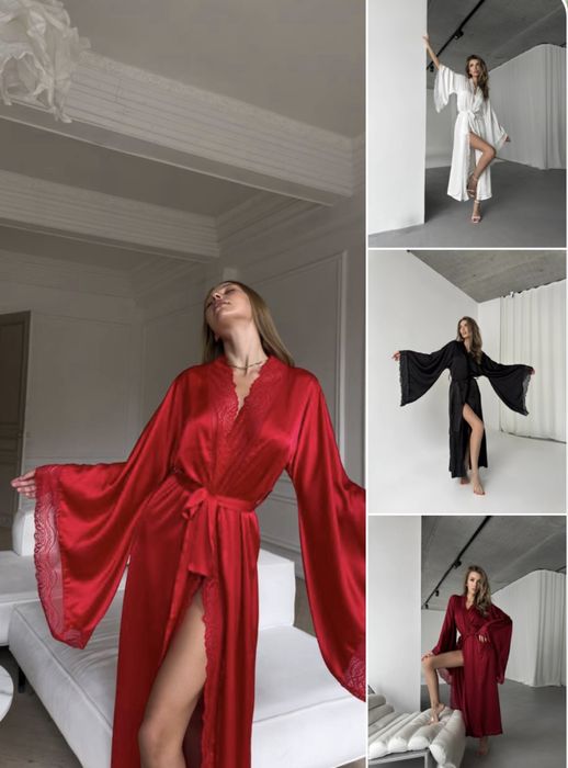 Подарунок! Розкішний жіночий халат! Атласный женский на подарок!