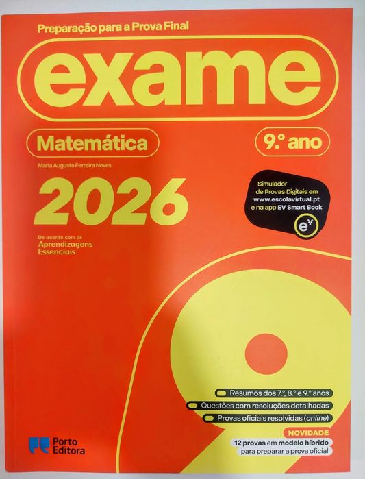 Livro de Preparação Exame Matemática 9.º Ano (2026) – Impecável