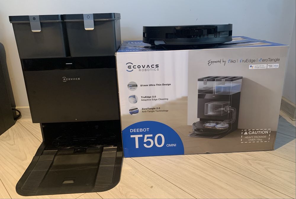 ECOVACS DEEBOT T50 OMNI – stacja All-in-One, 15 000 Pa