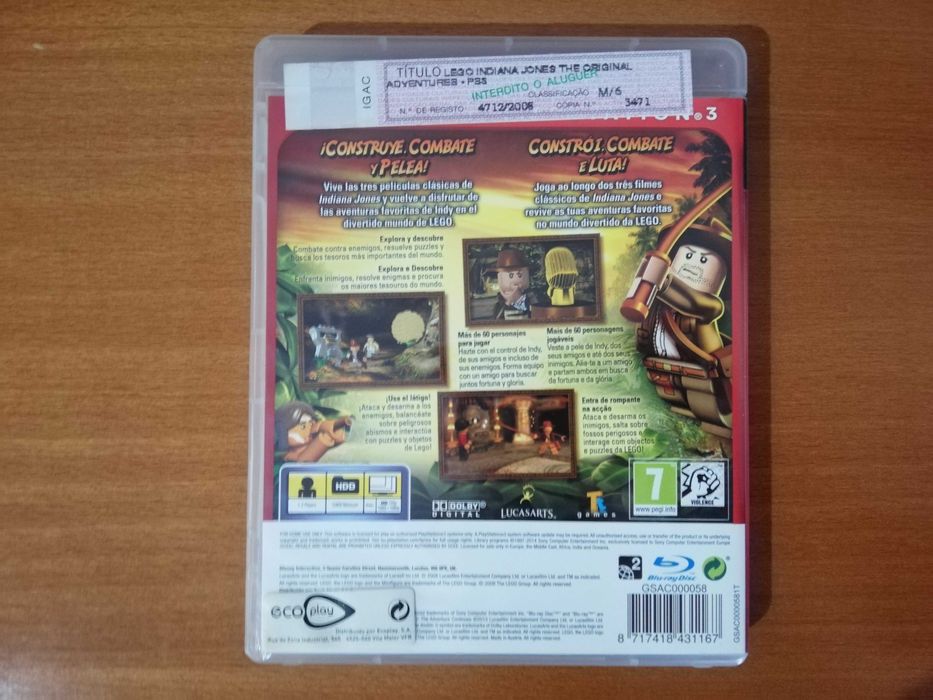 Lego Indiana Jones: The Original Adventures [PS3] - Completo