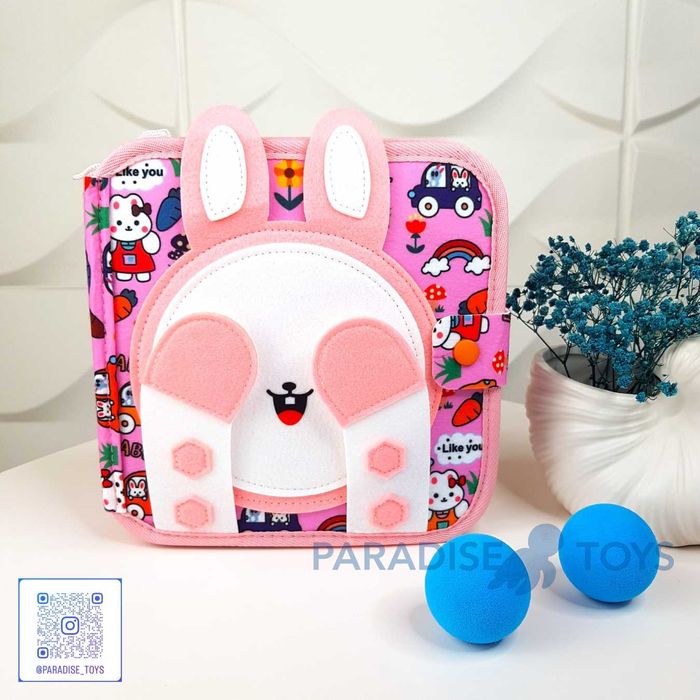 Бизіборд-книжка Зайчик 8 сторінок • Розвиток моторики • Монтессорі