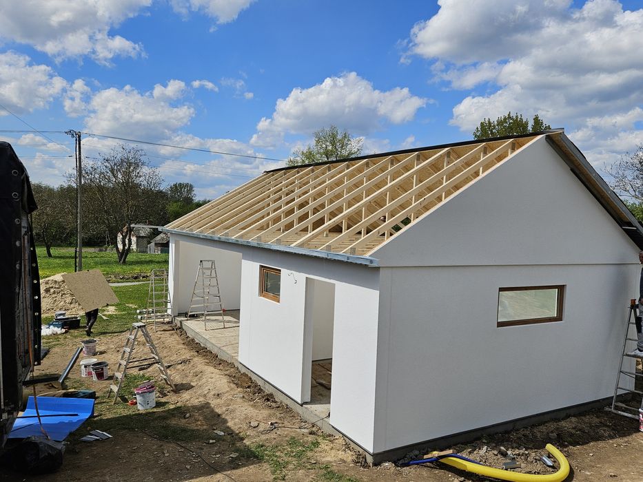 Wiązary dachowe + Wiązary Tynkowane Szczytowe = dach w 1 dzień DOSTAWA