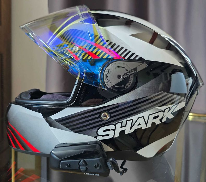 Kask motocyklowy SHARK D-Skwal Mercurium + Interkom LEXIN roz.57/58