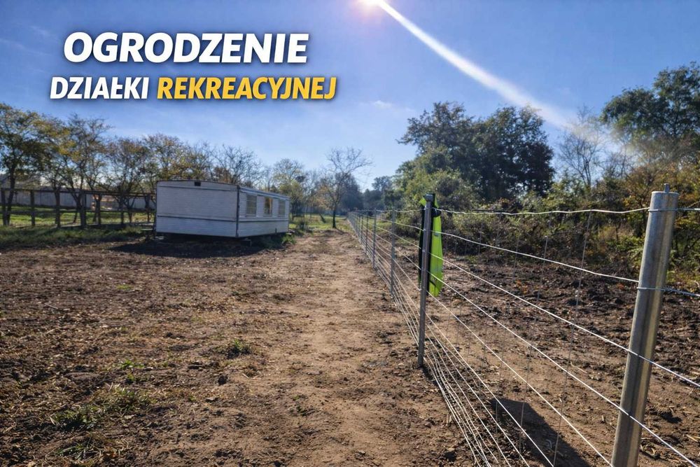 Ogrodzenie Budowlane Metalowe Ocynk słupki + siatka materiał na 50mb