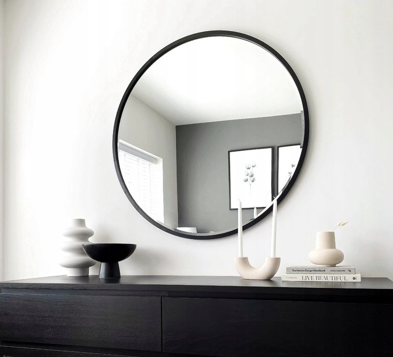 Lustro Łazienkowe Ścienne Okrągłe 60x60 Nowoczesne Loft Industrialne