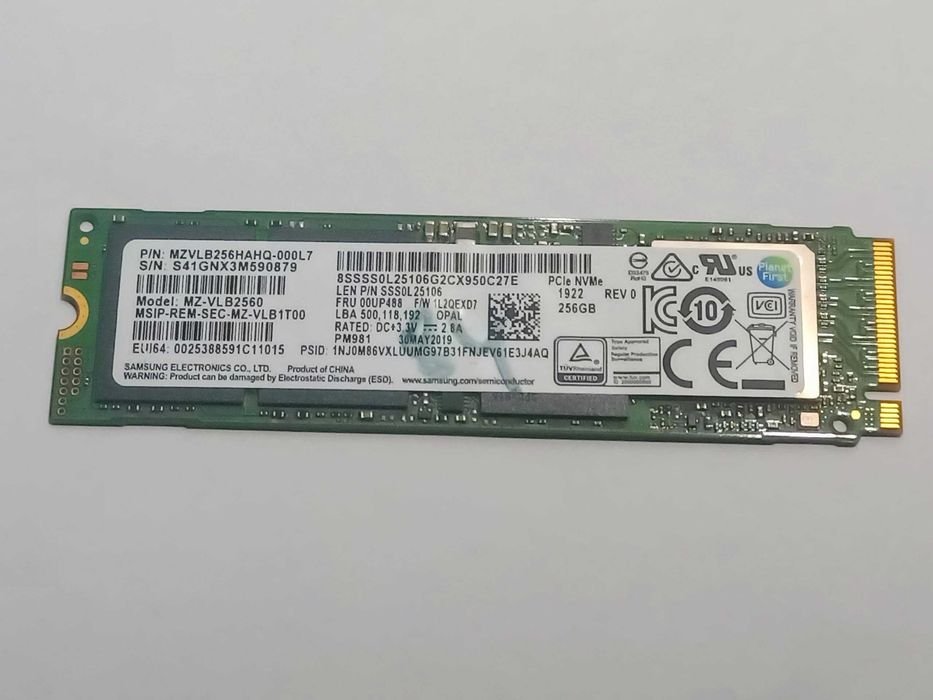 256Gb SSD Samsung PM981 NVMe M.2. 2280