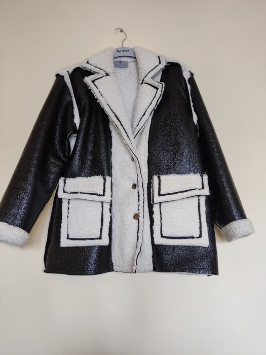 Paparazzi Fashion – ciepły  przejściowy płaszcz typu baranek XL wiosna