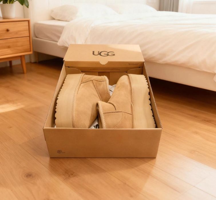 Nowe UGG oryginalne damskie brazowe na zimę buty na jesien za kostkę