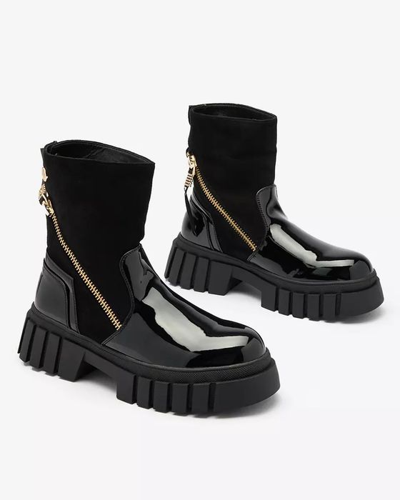 36 37 38 botki 39 40 41 trapery z ozdobnym zamkiem gruba podeszwa