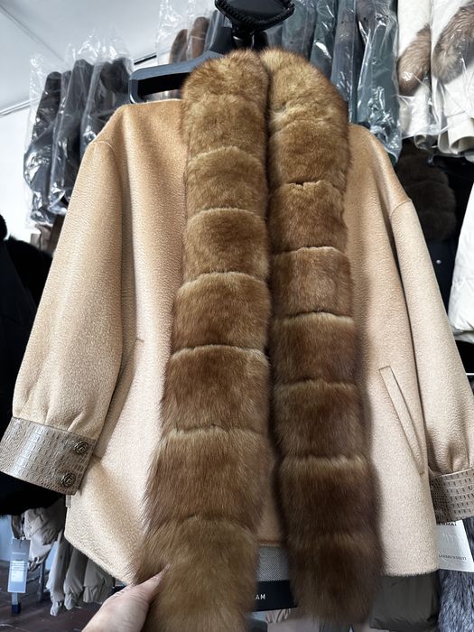 Пальто з хутром , пончо кашемір