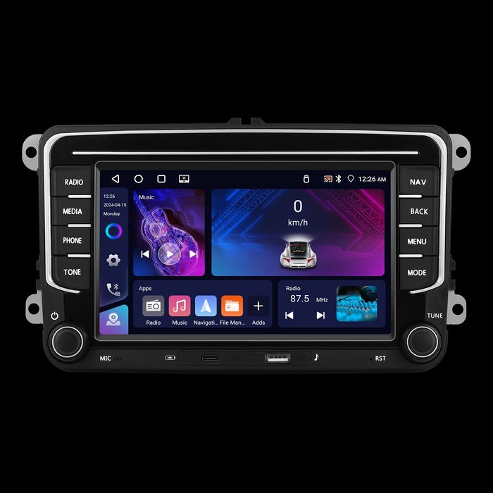 Radio Nawigacja Carplay 4/64Gb Vw,Golf,Passat,Seat,Skoda Kamera cofani
