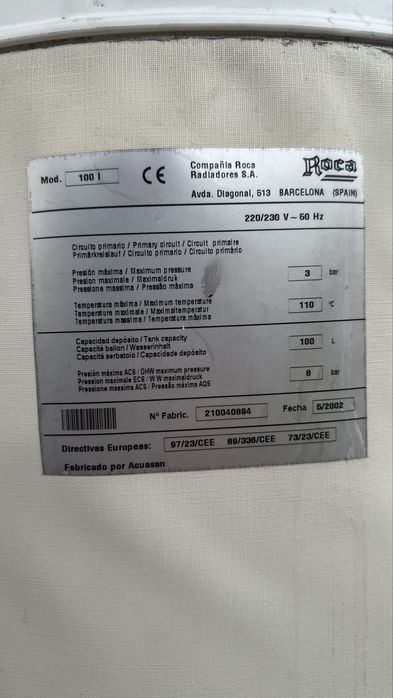 Caldeira ROCA R 20 AF + Depósito 100 Litros