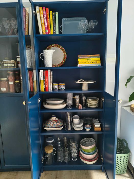 Ikea Billy Oxberg 2 Regały pomalowane na granat