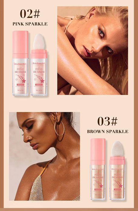 Rozświetlacz w sztyfcie, puder połyskujący