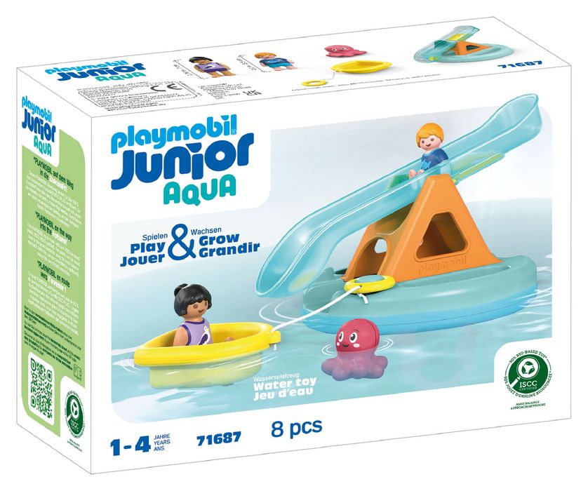Playmobil Junior Aqua Pływająca Wyspa Ze Zjeżdżalnią 71687. Nowy Produkt