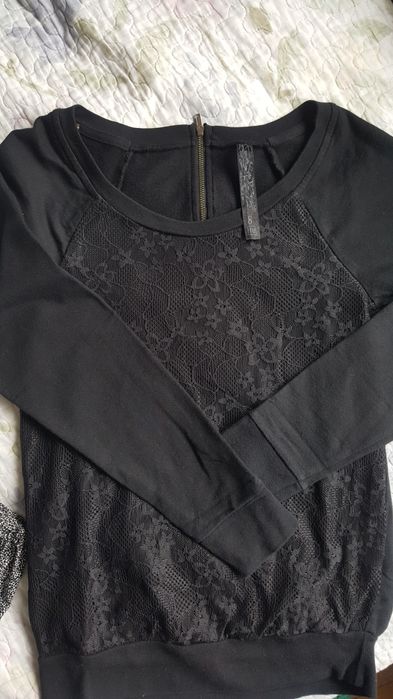 Czarna bluza z koronka TU r.36 s uk8