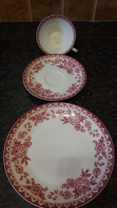 Чайная пара тарелка чайник заварник сливочник сервиз Германия винтаж