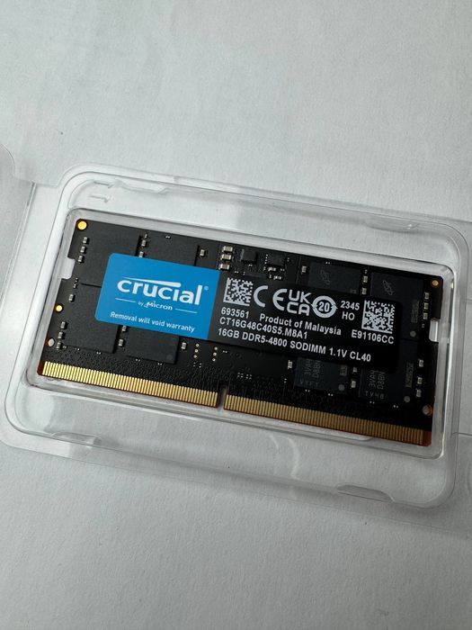 Оперативна пам'ять Crucial Black DDR5 SO-DIMM 16GB 4800MHz CL40